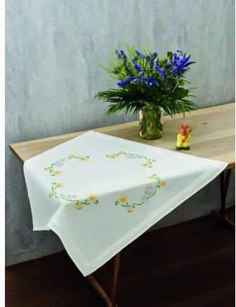 Permin Broderikit Påskliljor&ägg 80x80cm